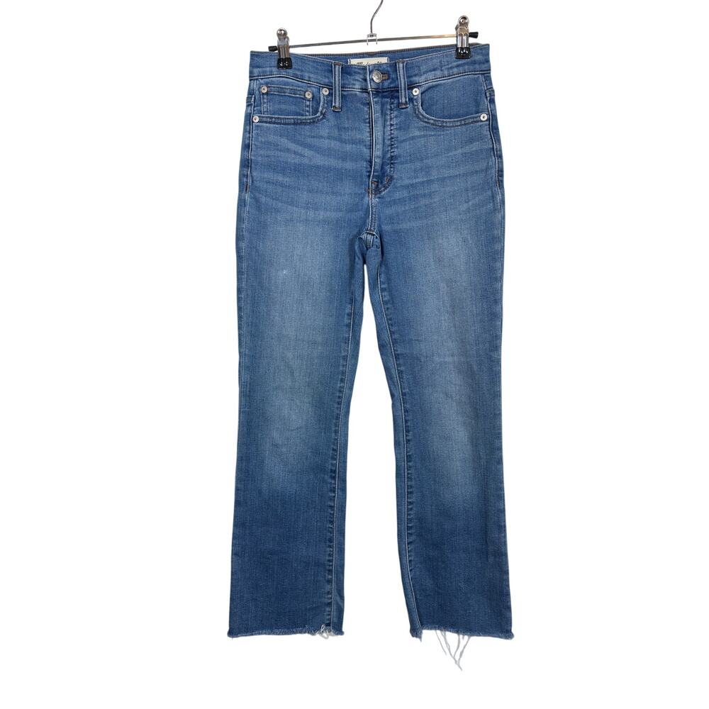 Madewell Cali Demi-Boot Jeans Womens 24 Blue Raw Hem Boot Cut